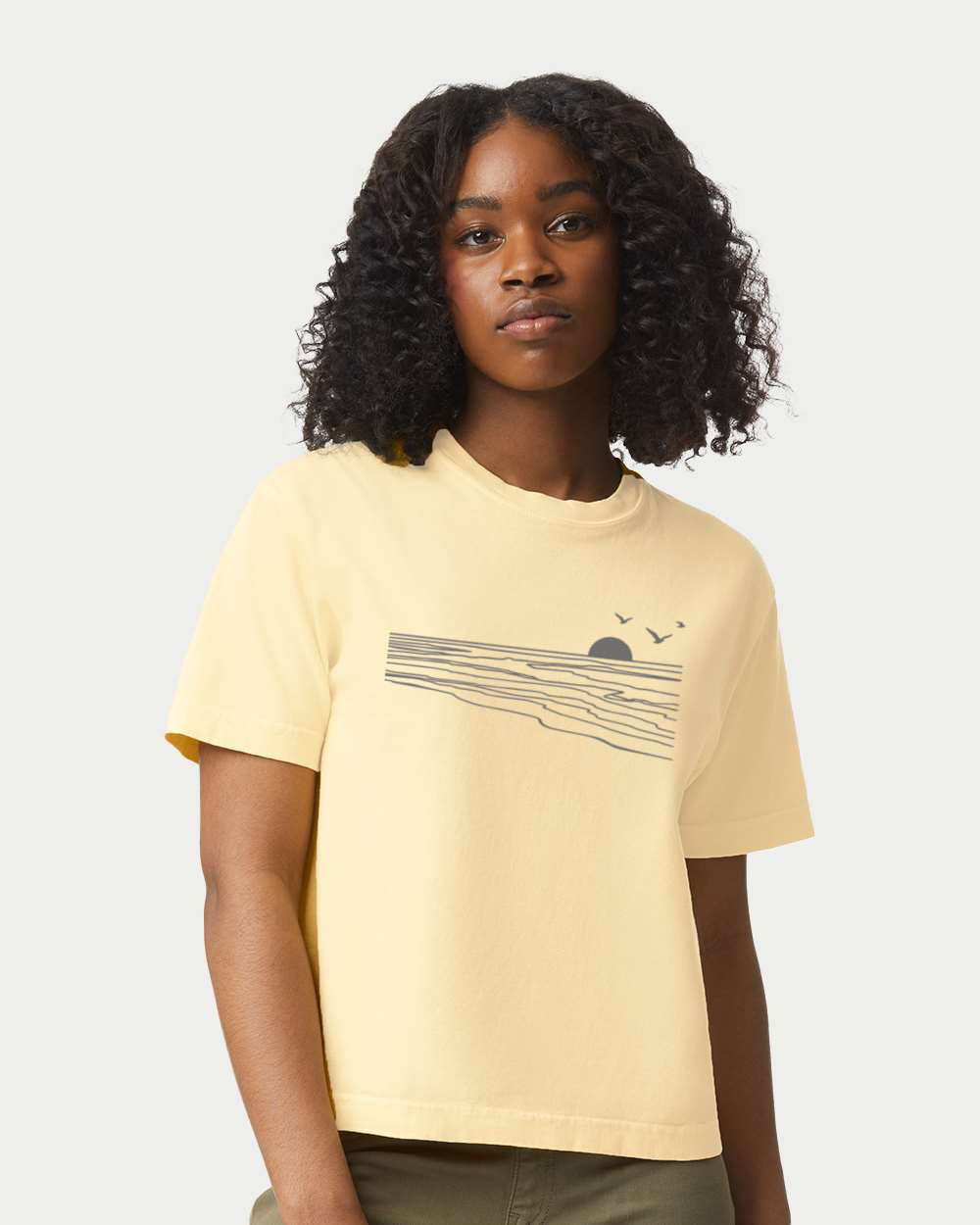 sunset serenity boxy tee